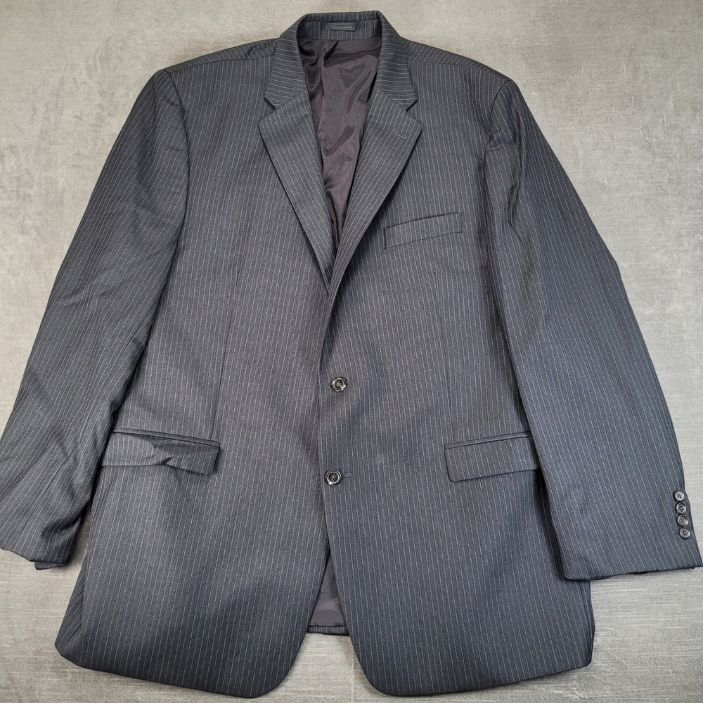 Lauren Ralph Lauren Vintage Jacket Mens 50L Navy Pinstripe Wool 2 Button Blazer